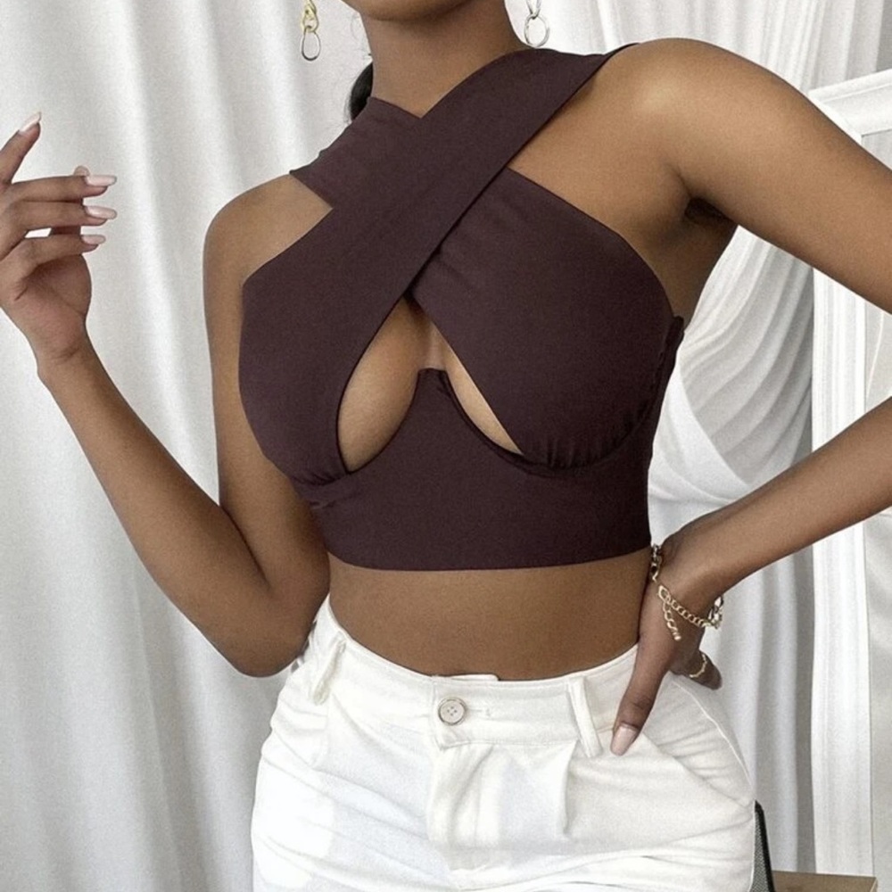 Cross Wrap Crop tank Top